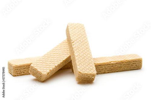 Pile of wafers on white