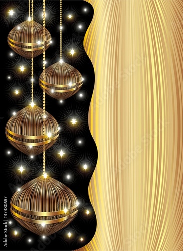 Decorazioni Oro Natale Sfondo-Golden Christmas Background