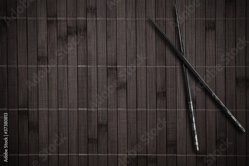 Quadro em tela Bamboo placemat with sticks