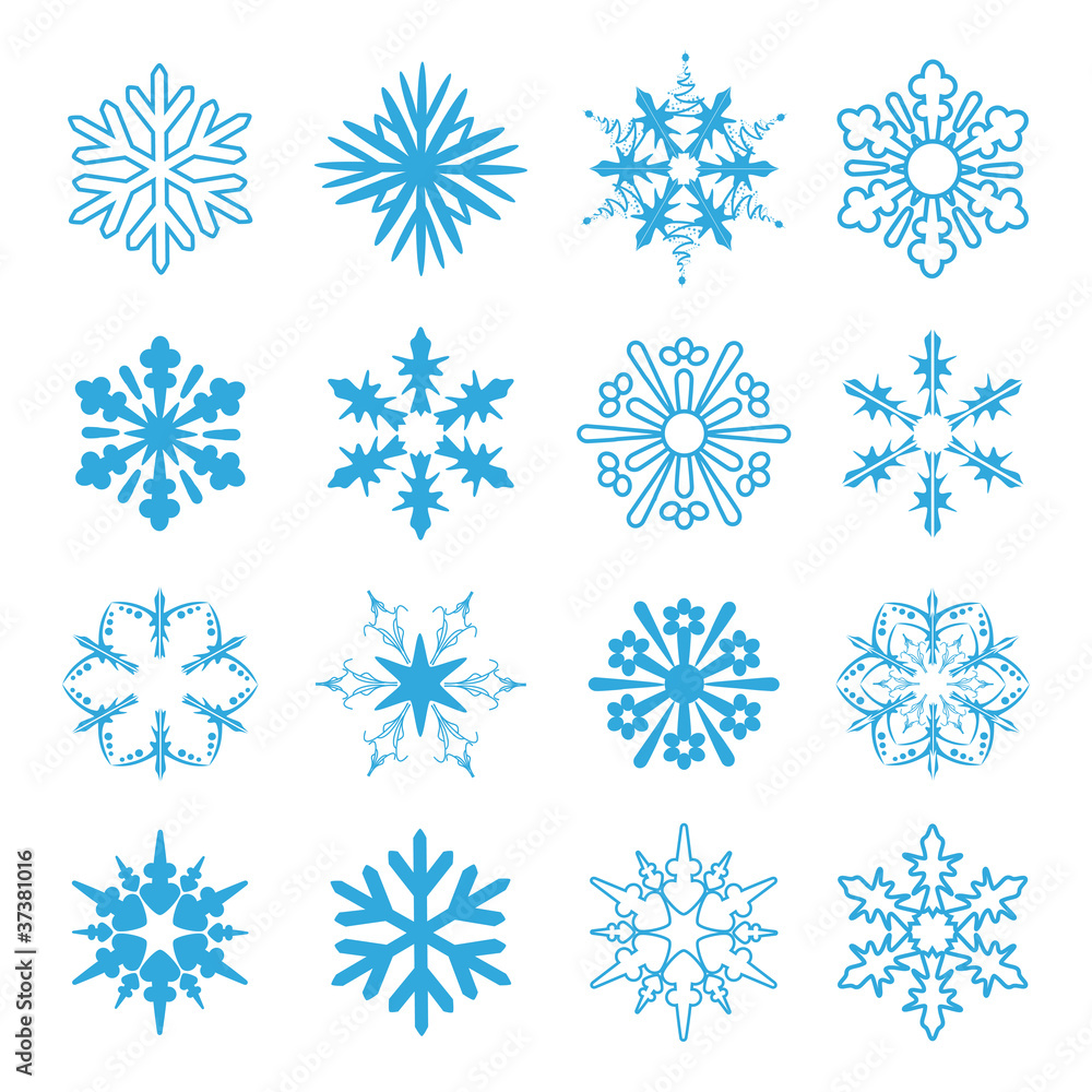 Vector set of snowflakes Vector set of snowflakes