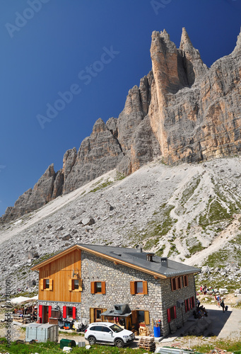 Lavaredo chalet in Dolomites Mountains