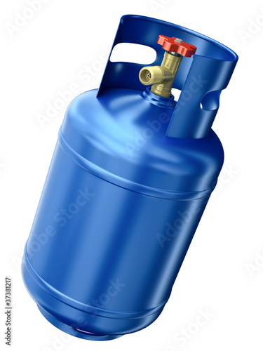 Obraz na plátne Blue gas container isolated on white background