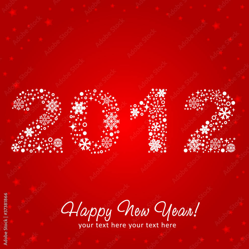 2012 New Year shiny invitation postcard 2012 New Year shiny invitation postcard