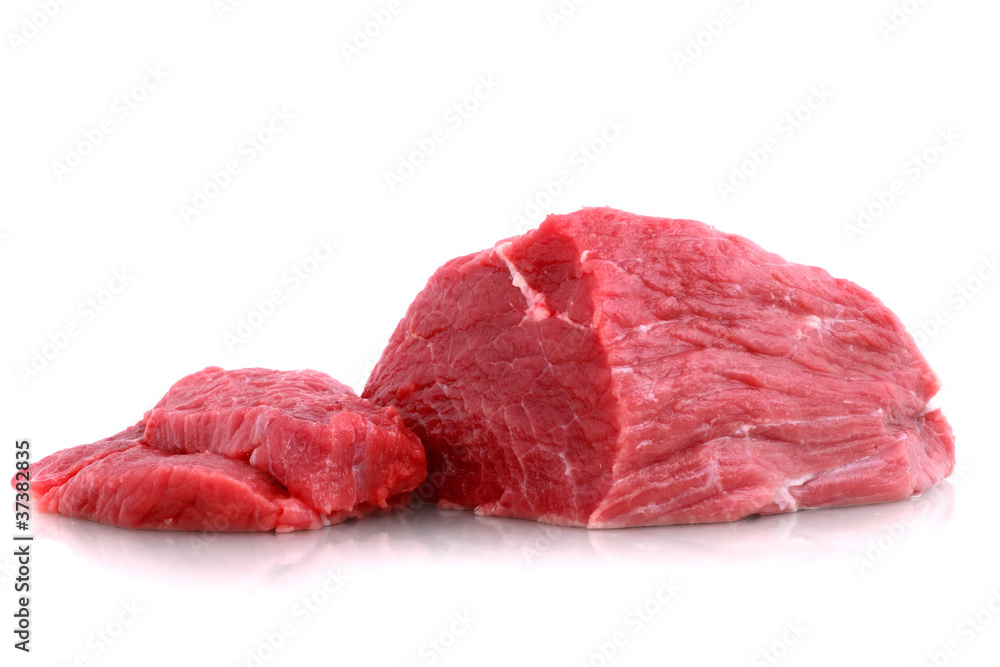 Cut of beef steak on white. Isolated. Cut of beef steak on white. Isolated.