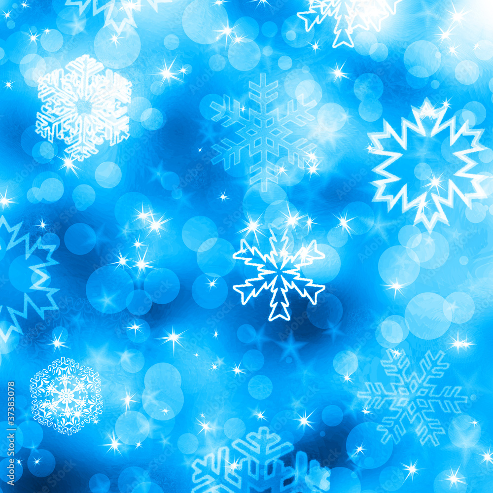 Christmas background with white snowflakes and stars Christmas background with white snowflakes and stars