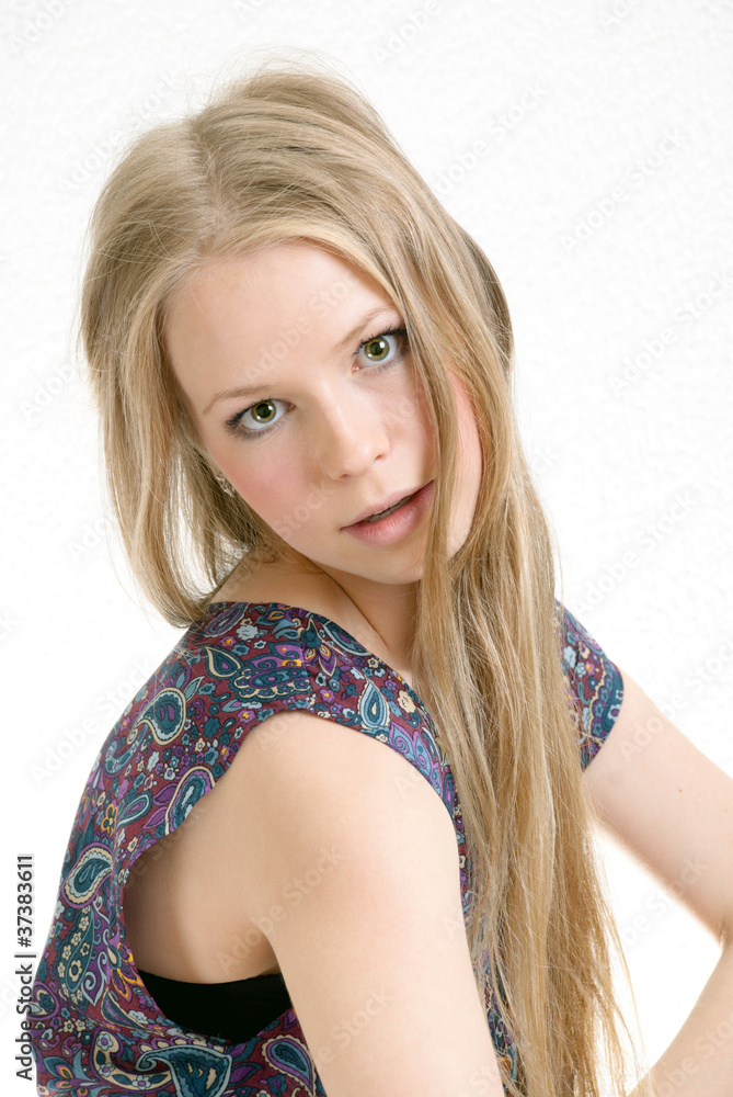 Fototapeta premium pretty girl isolated on white background