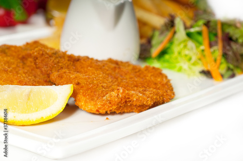 Fotografie, Obraz classic Milanese veal cutlets and vegetables