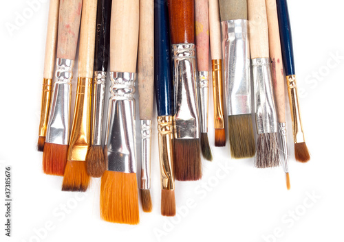 paint brushes on a white background.