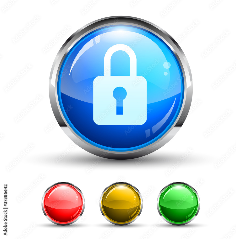 Locked Cristal Glossy Button Locked Cristal Glossy Button