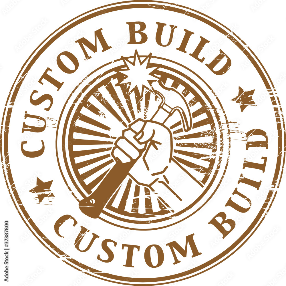 Stamp with the text custom build written inside Stamp with the text custom build written inside