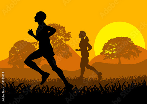 Vector running poster