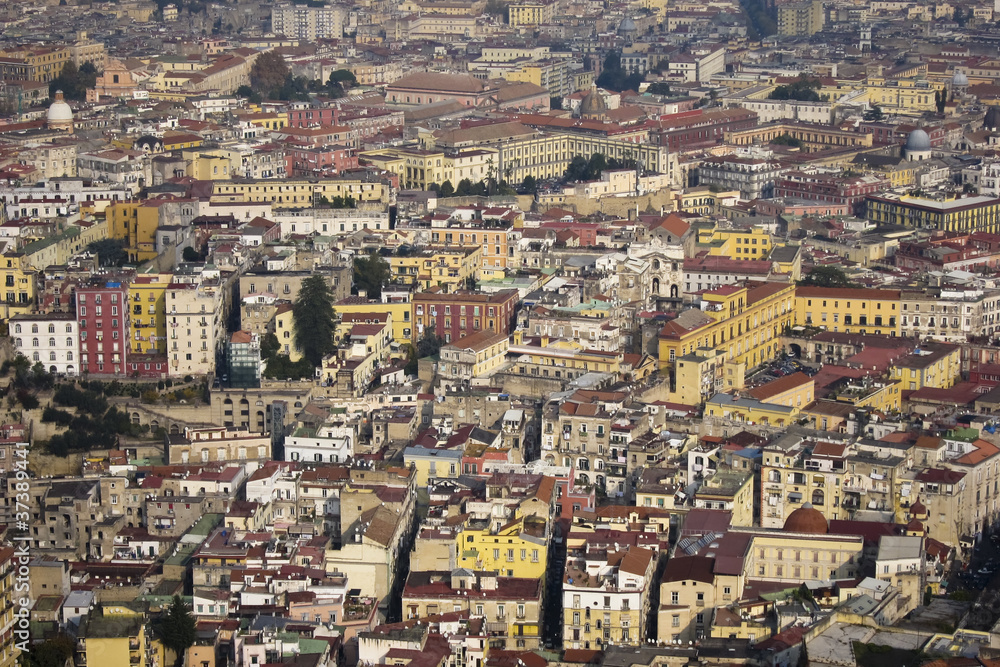 aeriel scenic view of naples city in italy