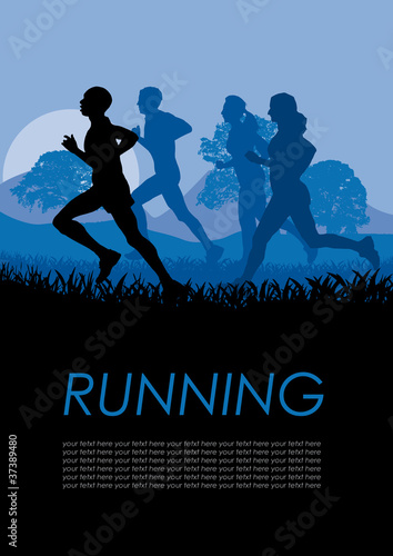 Vector running poster