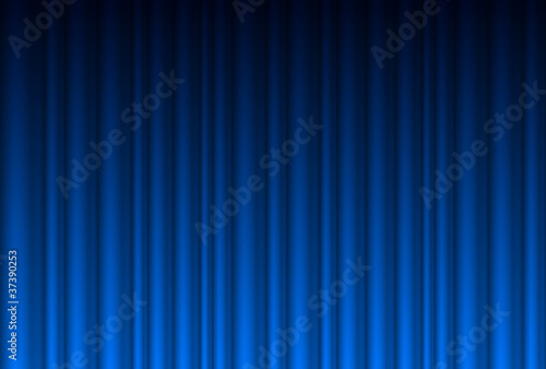 Realistic blue curtain