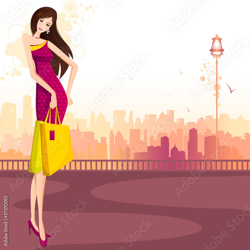 Lady with Shopping Bag