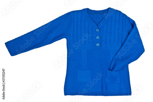 blue knitted sweater