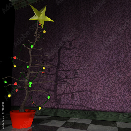 Canvas Print Stick Style Christmas Tree