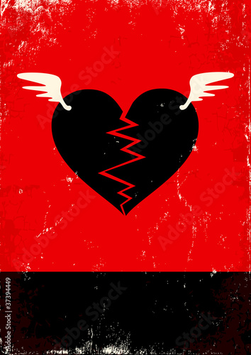 Broken heart with wings