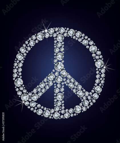Peace sign made up a lot of diamonds