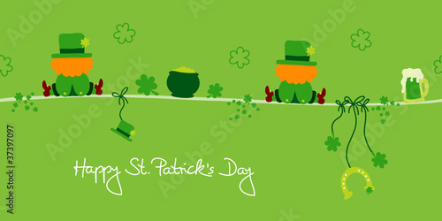 2 Sitting Leprechauns & Symbols