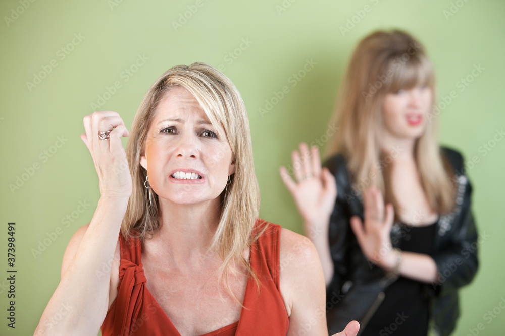 Upset Mother and Daughter