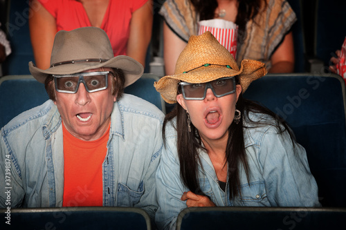 Foto Shocked Couple with 3D Glasses