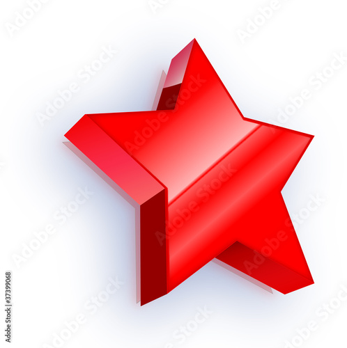 3D Button roter Stern