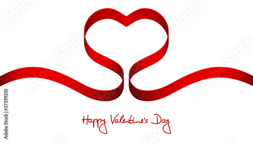 Red Satin Bow Heart "Happy Valentine´s Day"