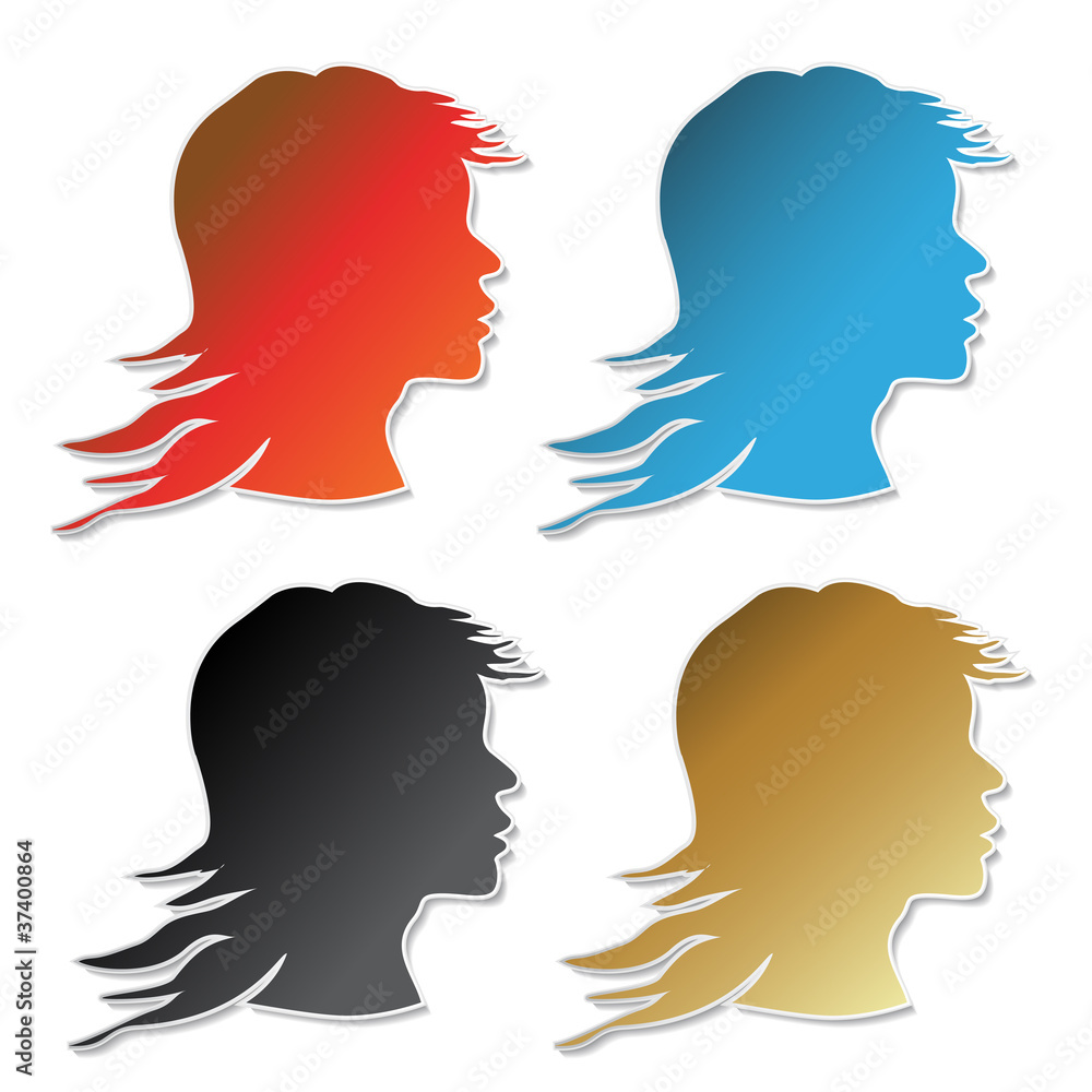 Vector stickers of women