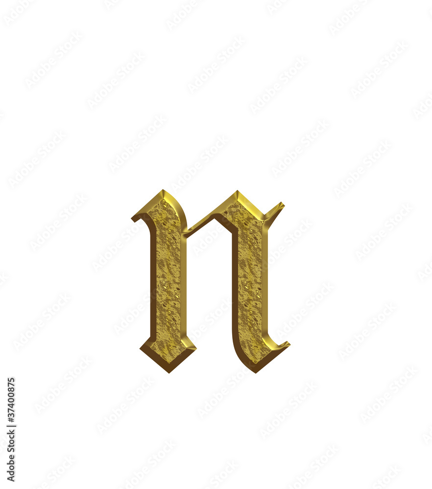 N Alphabet En Or Lettrine Stock Illustration Adobe Stock