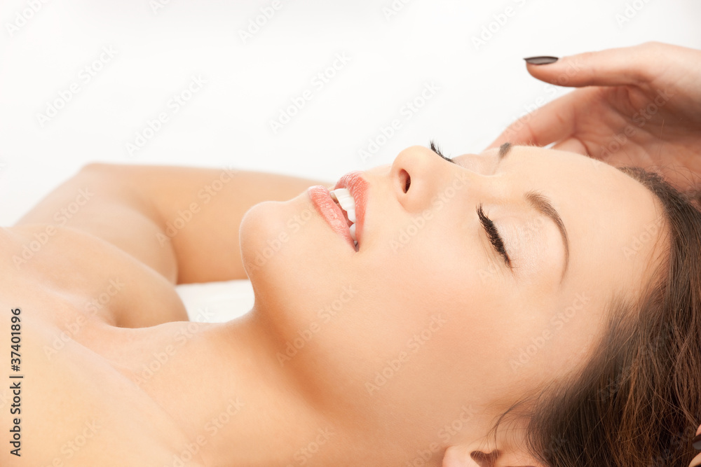 beautiful woman in massage salon beautiful woman in massage salon