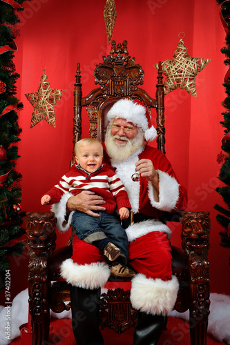 Baby Sitting on Santa's Lap