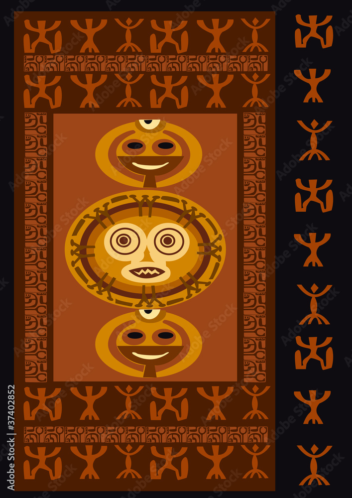 frise, motif, ornement, tribal, primitif, tableau frise, motif, ornement, tribal, primitif, tableau