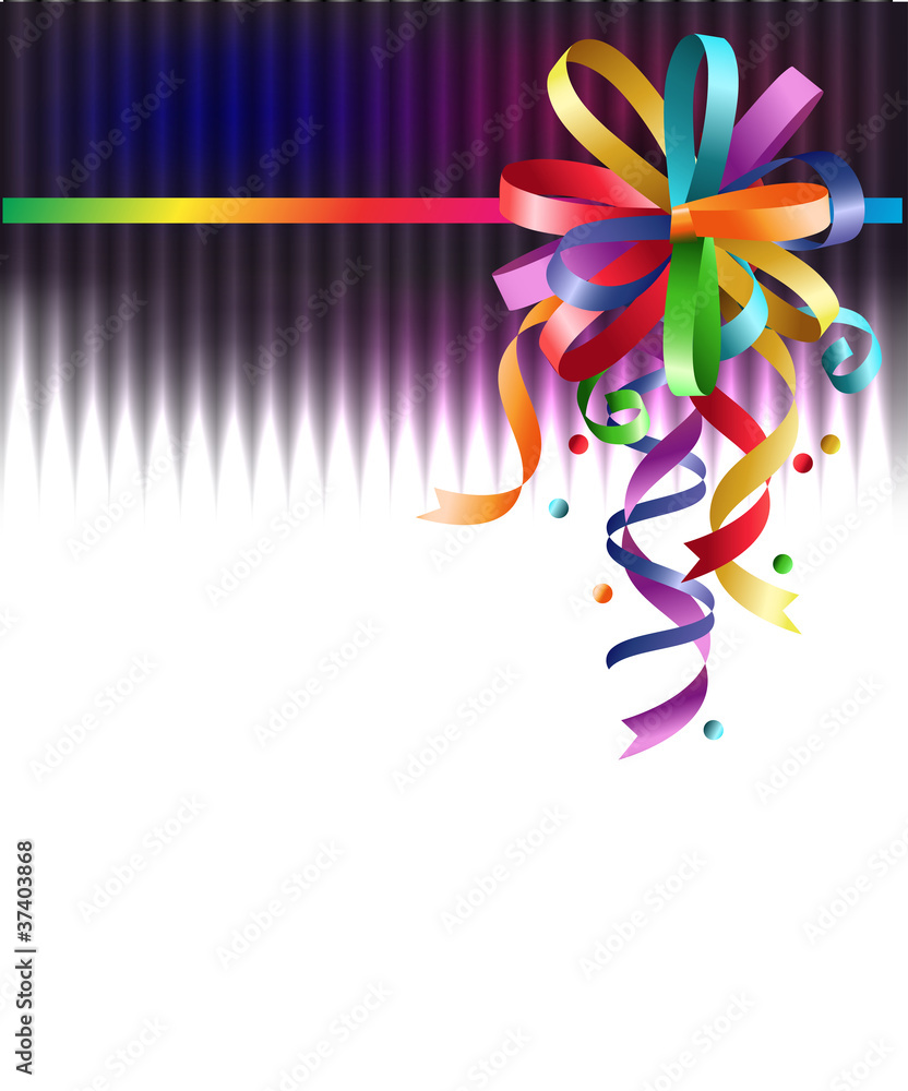 Stylish colorful background with rainbow bow.