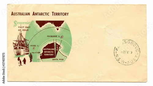 Tableau sur toile Australian first day cover Australian Antarctic Territory