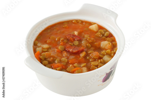 pea soup in pot