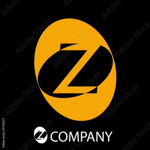 Black Oval Logo initial letter Z # Vector