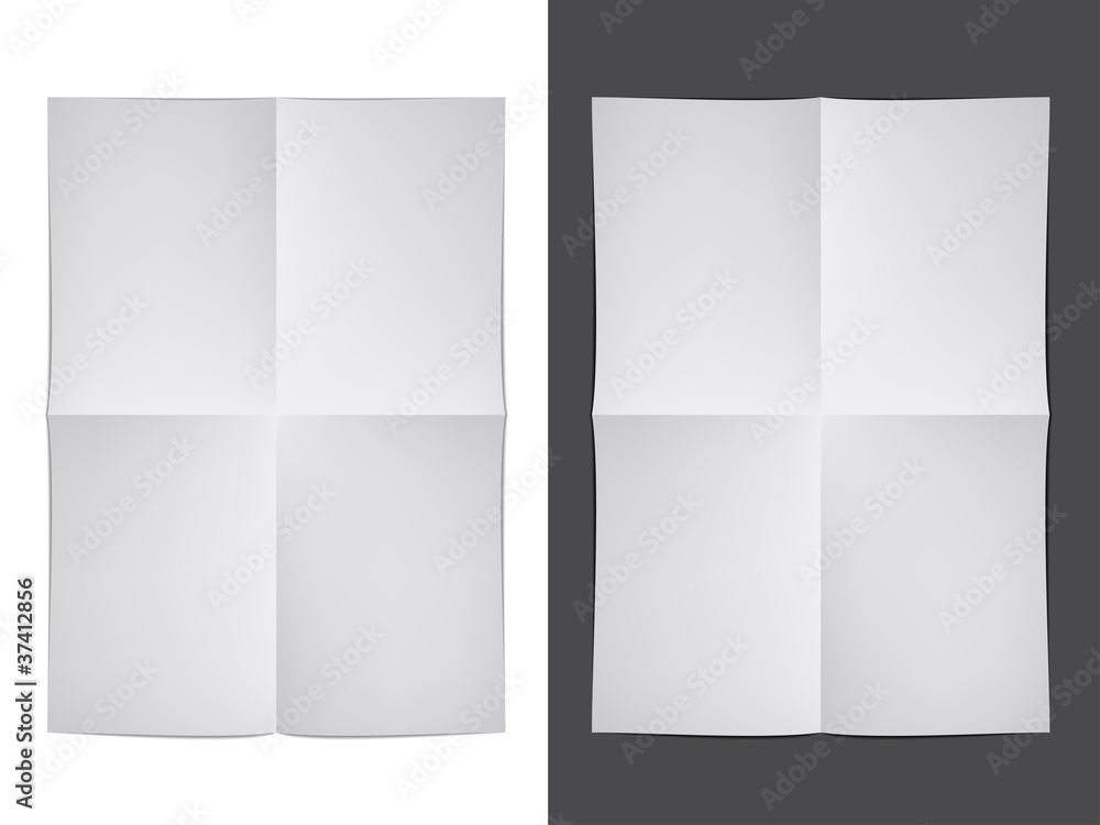 vector white folded paper - obrazy, fototapety, plakaty 