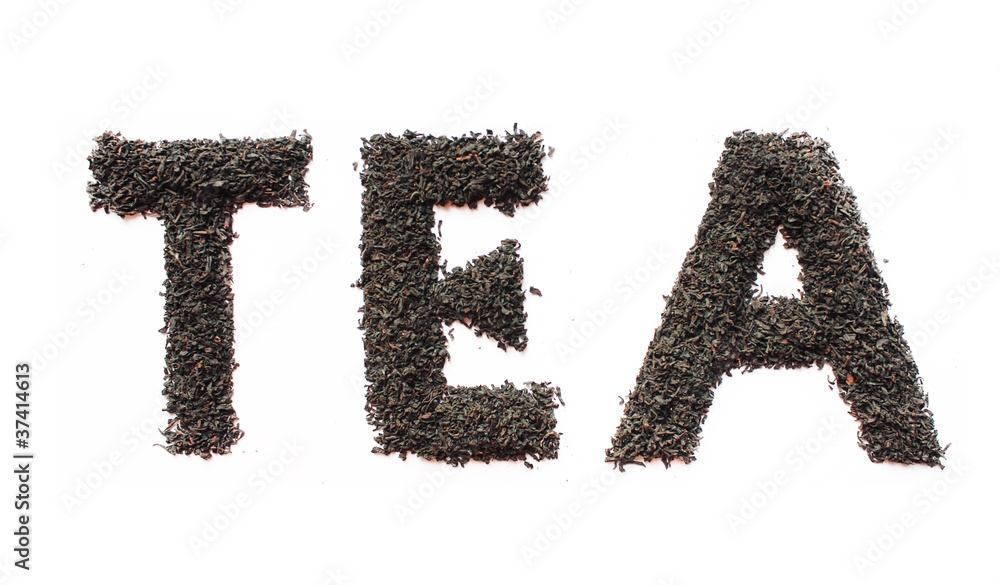 tea text on white background tea text on white background