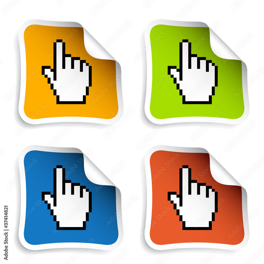 vector pixel cursor hand stickers vector pixel cursor hand stickers