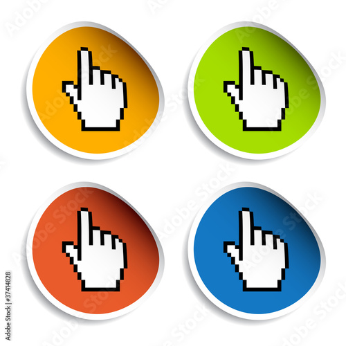 vector pixel cursor hand stickers