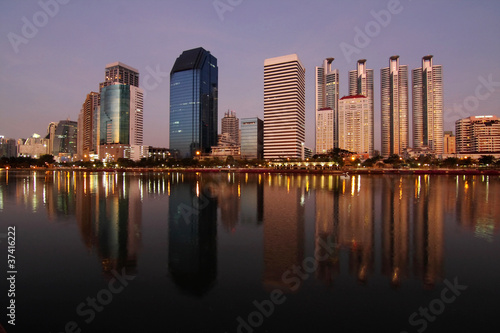 Central business district on evening, Bangkok