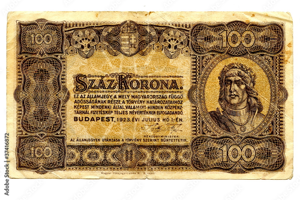 Vintage money of Hungary - szaz korona (100 crown)