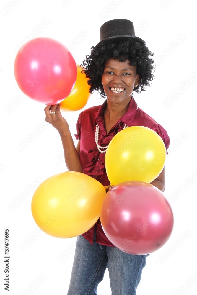 Obraz premium Happy African Party Girl