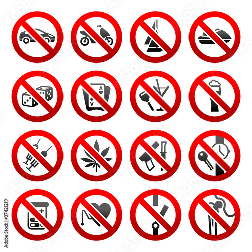 Set icons Prohibited symbols