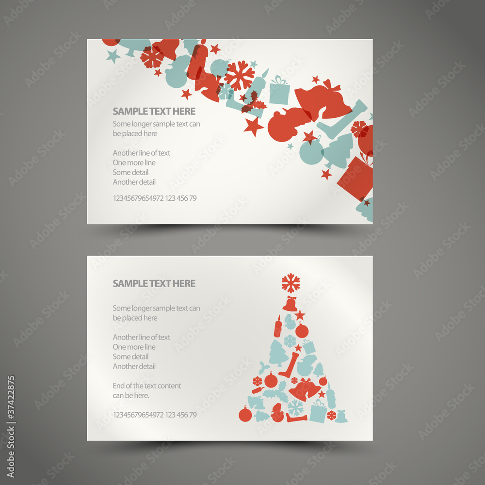 Set of vector christmas / New Year cards
