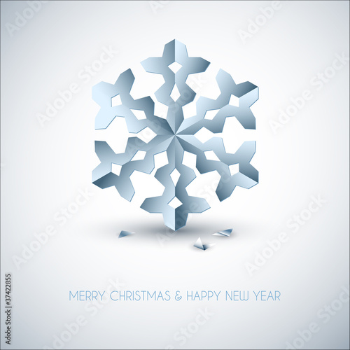 Vector light blue paper christmas snowflake