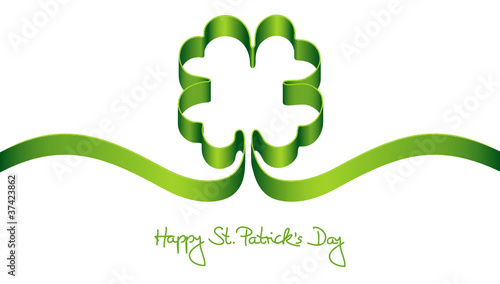 Green Clover-Leaf "Happy St. Patrick´s Day"
