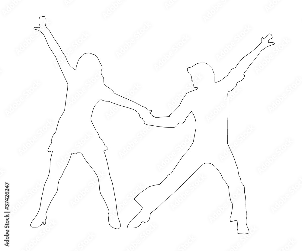 Black Outline Of A Person Dancing