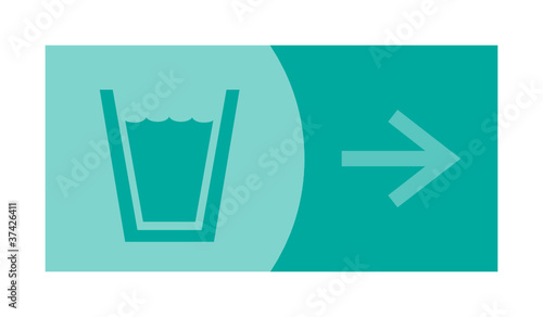 signe, symbole, picto, logo, flèche, boisson, eau, verre